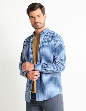 Camisa Casual Izod De Algodón Manga Larga Para Hombre