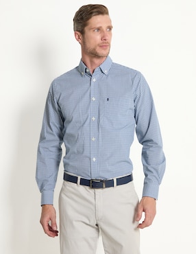 Camisa Casual Izod De Algodón Manga Larga Para Hombre