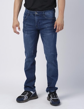 Jeans Slim Moderno Lavado Obscuro Para Hombre