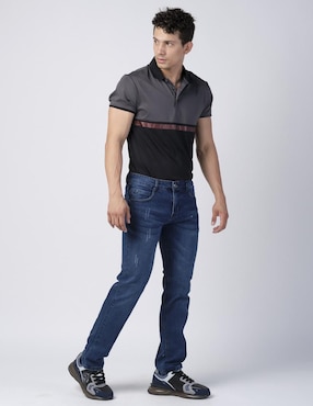 Jeans slim Moderno lavado obscuro para hombre
