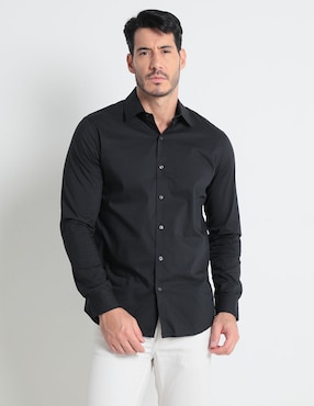 Camisa casual Old Navy de algodón manga larga para hombre