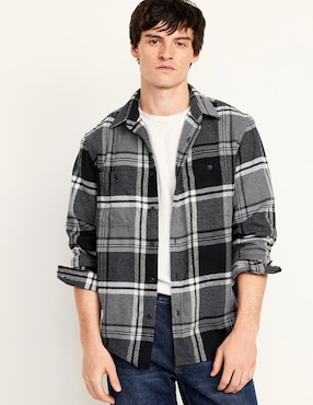 Camisa Casual Old Navy De Algodón Manga Larga Para Hombre