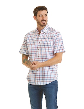 Camisa Casual Ferrioni De Algodón Manga Corta Para Hombre