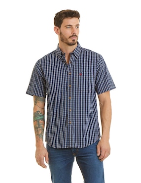 Camisa Casual Ferrioni De Algodón Manga Corta Para Hombre