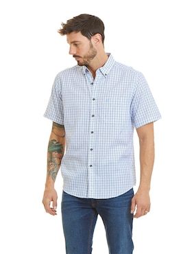 Camisa Casual Ferrioni De Algodón Manga Corta Para Hombre