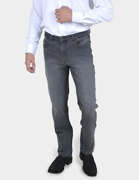 Jeans Straight Cuadra Lavado Obscuro Para Hombre