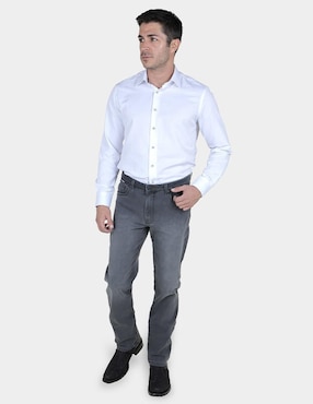 Jeans straight Cuadra lavado obscuro para hombre