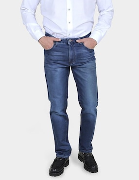 Jeans Slim Cuadra Lavado Claro Para Hombre