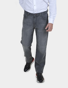 Jeans Slim Cuadra Lavado Claro Para Hombre