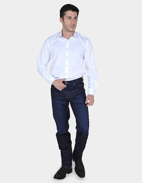 Jeans straight Cuadra lavado obscuro para hombre
