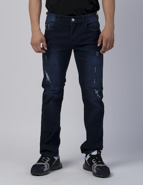 Jeans Slim Moderno Lavado Obscuro Para Hombre