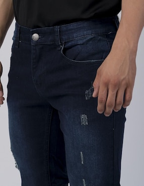 Jeans slim Moderno lavado obscuro para hombre