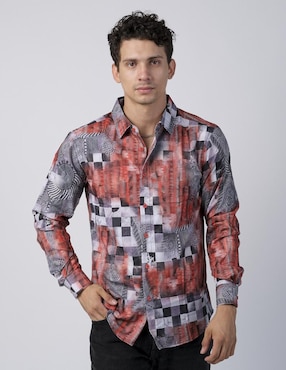 Camisa Casual Pavini Manga Larga Para Hombre