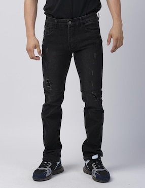 Jeans Slim Moderno Lavado Obscuro Para Hombre