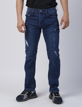 Jeans Slim Moderno Lavado Obscuro Para Hombre