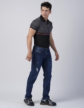 Jeans slim Moderno lavado obscuro para hombre