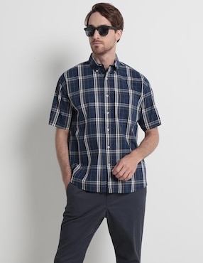 Camisa Casual Cavalatti De Algodón Manga Corta Para Hombre