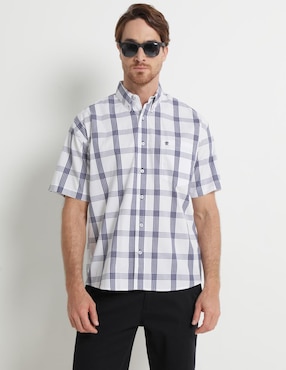 Camisa Casual Cavalatti De Algodón Manga Corta Para Hombre