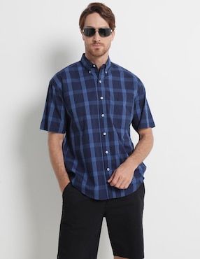 Camisa Casual Cavalatti De Algodón Manga Corta Para Hombre