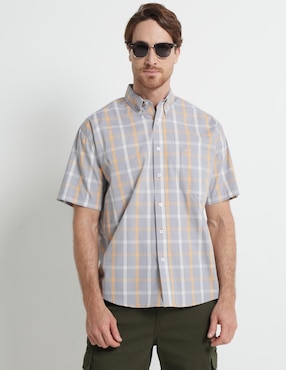 Camisa Casual Cavalatti De Algodón Manga Corta Para Hombre