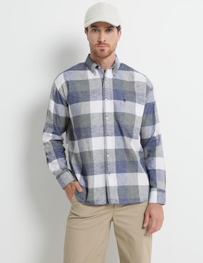 Camisa Casual Cavalatti De Algodón Manga Larga Para Hombre