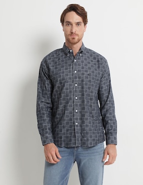 Camisa Casual Cavalatti Manga Larga Para Hombre