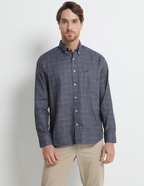 Camisa Casual Cavalatti De Algodón Manga Larga Para Hombre