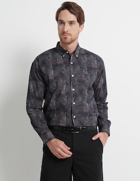 Camisa Casual Cavalatti De Algodón Manga Larga Para Hombre