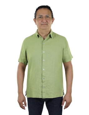 Camisa Casual Innermotion De Lino Manga Corta Para Hombre