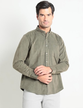 Camisa Casual Dioro De Pana Manga Larga Para Hombre