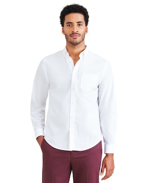 Camisa casual Dockers de algodón manga larga para hombre