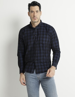 Camisa Casual Dioro De Pana Manga Larga Para Hombre