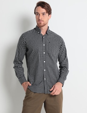 Camisa Casual Izod De Algodón Manga Larga Para Hombre