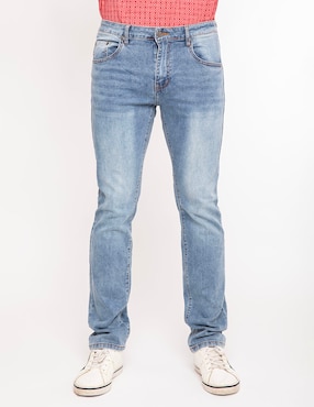 Jeans Straight Oscar De La Renta Deslavado Para Hombre