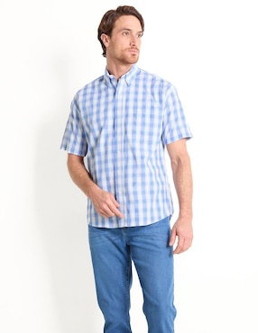 Camisa Casual Cavalatti De Algodón Manga Corta Para Hombre