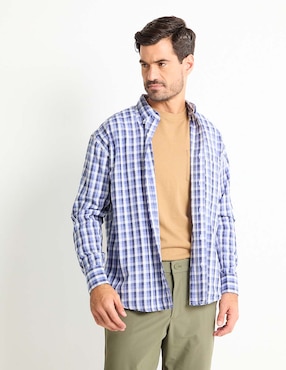 Camisa Casual Cavalatti Manga Larga Para Hombre