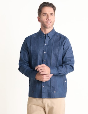 Guayabera Manga Larga Ábito Para Hombre