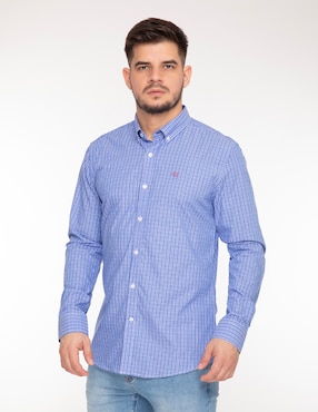 Camisa Casual Oscar De La Renta De Algodón Manga Larga Para Hombre