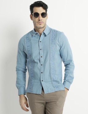 Guayabera Manga Larga Ábito Para Hombre