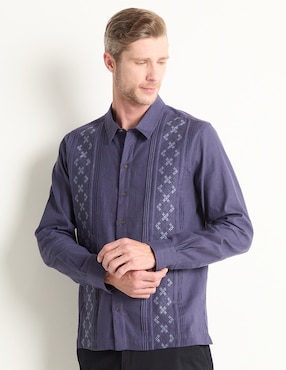 Guayabera Manga Larga Ábito Para Hombre