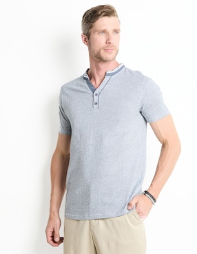 Playera JBE Cuello Henley Para Hombre