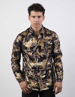 Camisa casual Benziny de algodón manga larga para hombre