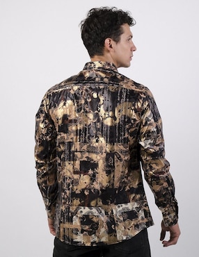 Camisa casual Benziny de algodón manga larga para hombre