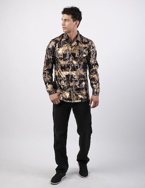 Camisa casual Benziny de algodón manga larga para hombre