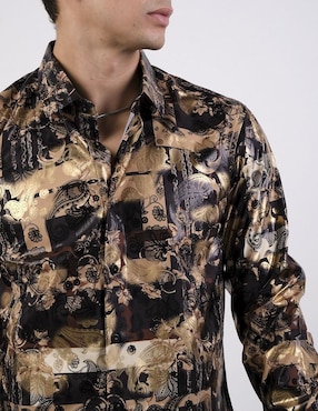 Camisa casual Benziny de algodón manga larga para hombre