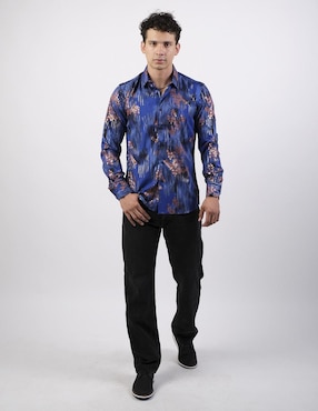 Camisa casual Benziny de algodón manga larga para hombre