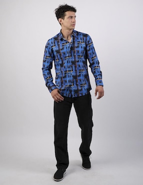 Camisa casual Benziny de algodón manga larga para hombre
