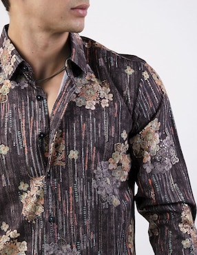 Camisa casual Benziny de algodón manga larga para hombre