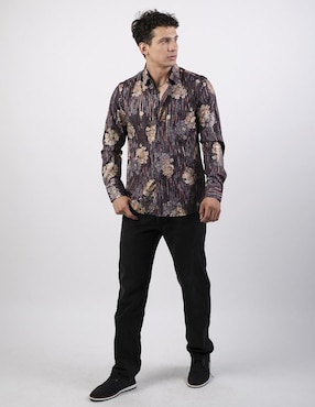Camisa casual Benziny de algodón manga larga para hombre