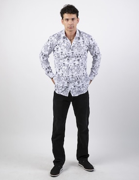Camisa casual Benziny de algodón manga larga para hombre